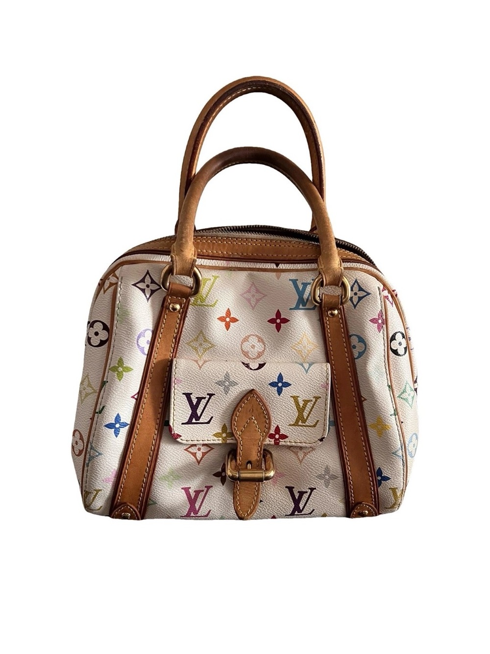 Louis Vuitton x Murakami White Multicolor Priscilla satchel